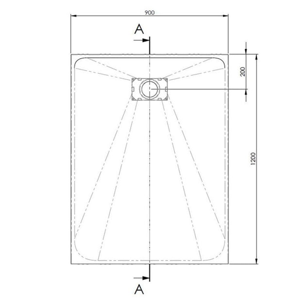 AKW Onyx Rectangular Shower Tray 1200mm x 900mm Black