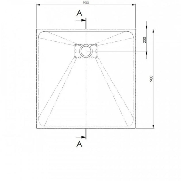 AKW Onyx Square Shower Tray 900mm x 900mm Black