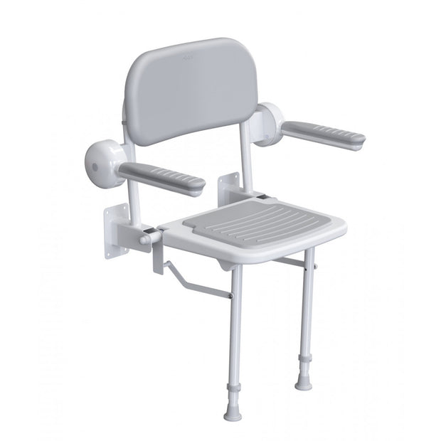 AKW 1000 Series Compact Fold up Shower Seat with pad - Grey