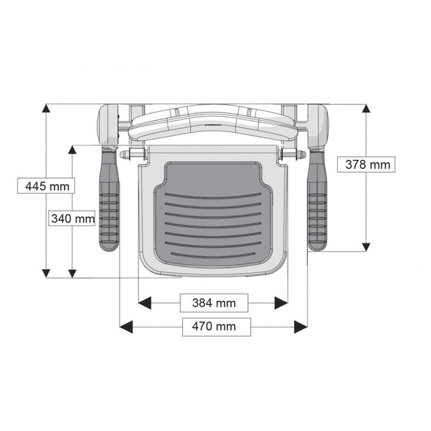 AKW 1000 Series Compact Fold up Shower Seat with pad - Grey