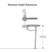 AKW 1000 Series Compact Fold up Shower Seat with pad - Grey