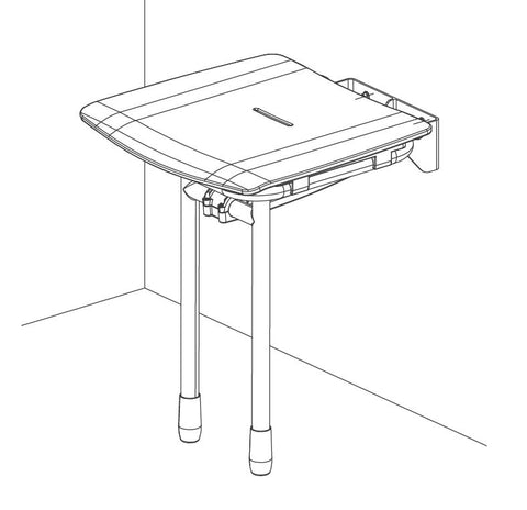 AKW Rugao Compact Fold-up Shower Seat Grey