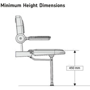 AKW 3000 Series Shower Seat with Grey Padded Back and Arms