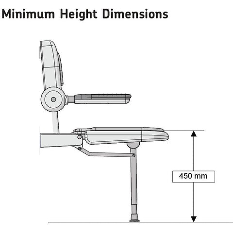 AKW 3000 Series Shower Seat with Grey Padded Back and Arms