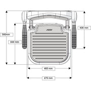 AKW 3000 Series Shower Seat with Grey Padded Back and Arms
