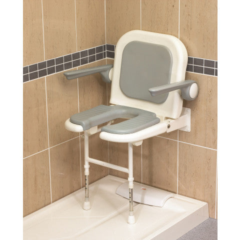 AKW 4000 Series Standard Horseshoe Seat with Back and Arms - Grey Padded