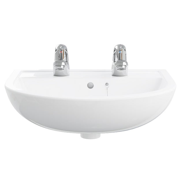 Navlin Wash Basin 550mm 2 Tap Hole