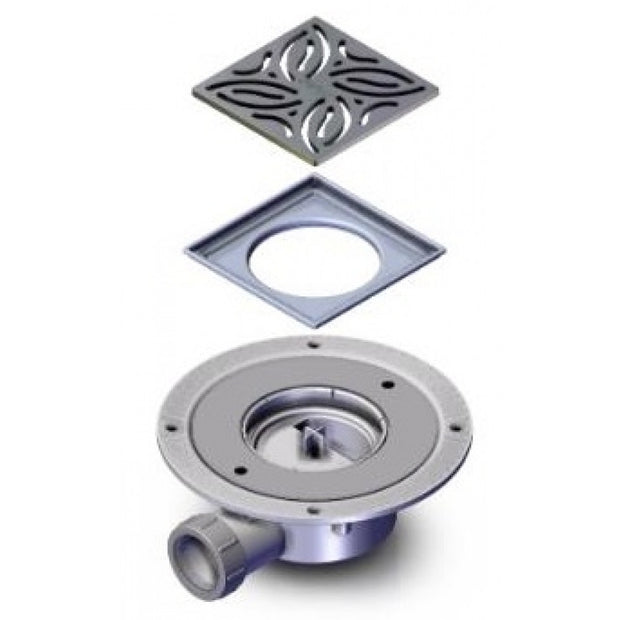 Low Height Dry Waste with TF Tiled Floor Adaptor