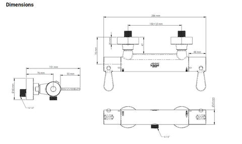 AKW Arka Thermostatic Mixer Valve with Care Kit