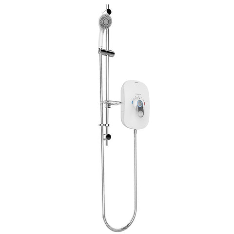 AKW SmartCare Lever Shower 9.5kw with silver/white kit