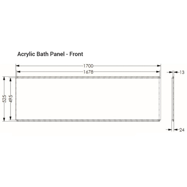 AKW Acrylic Bath Panel Double Skin 1700mm