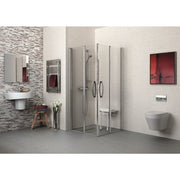 AKW Bama Slatted Compact Fold Up Shower Seat Matt Grey