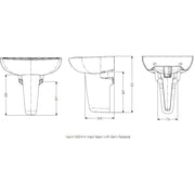Navlin Wash Basin 550mm 2 Tap Hole