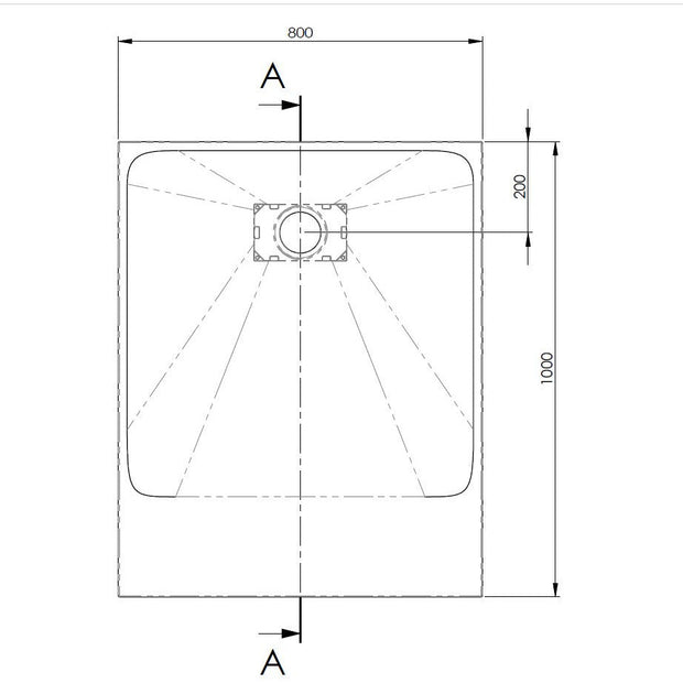Onyx White Shower Tray only 1000mm x 800mm