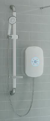 AKW SmartCare Plus Electric Shower 10.5kw with Silver/White Kit