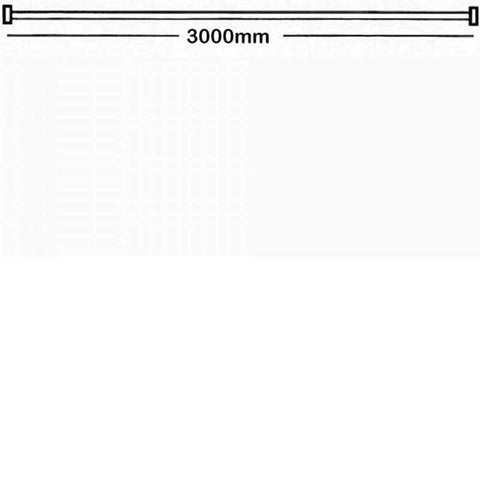 AKW Bendy Shower Curtain Rail and 2 Drop Rods 3000mm Wide - White