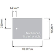 AKW Braddan Rectangular Shower Tray with Gravity Waste 1000mm x 700mm