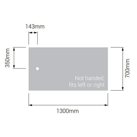 AKW Braddan Rectangular Shower Tray with Gravity Waste 1300mm x 700mm