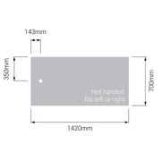 AKW Braddan Rectangular Shower Tray with Gravity Waste 1420mm x 700mm