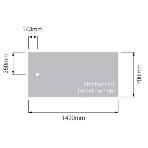 AKW Braddan Rectangular Shower Tray with Gravity Waste 1420mm x 700mm