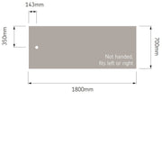 AKW Braddan Rectangular Shower Tray with Gravity Waste 1800mm x 700mm