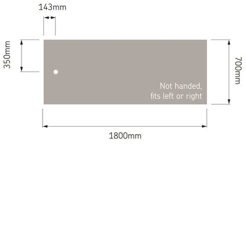 AKW Braddan Rectangular Shower Tray with Gravity Waste 1800mm x 700mm