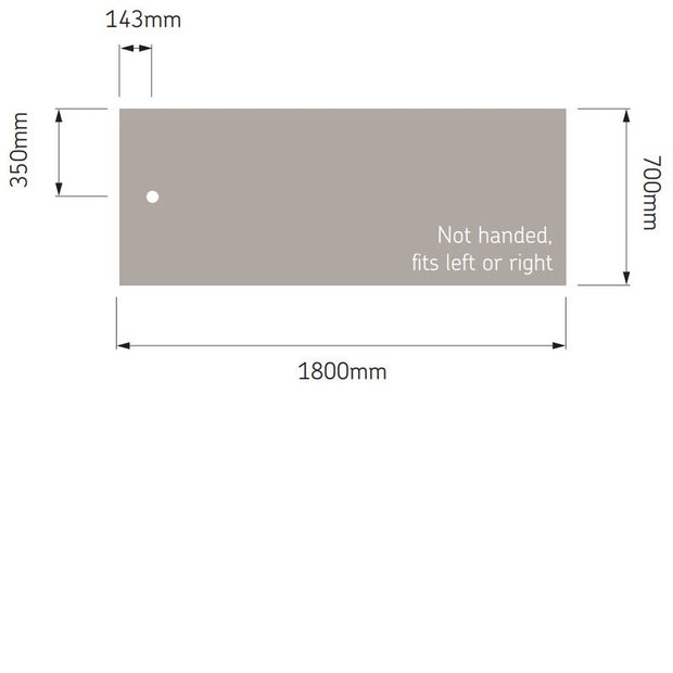 AKW Braddan Rectangular Shower Tray with Gravity Waste 1800mm x 700mm