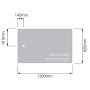 AKW Braddan Rectangular Shower Tray with Gravity Waste 1300mm x 820mm