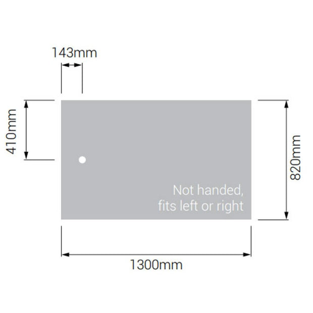 AKW Braddan Rectangular Shower Tray with Gravity Waste 1300mm x 820mm