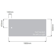 AKW Braddan Rectangular Shower Tray with Gravity Waste 1800mm x 820mm