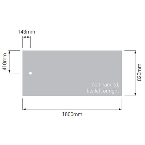 AKW Braddan Rectangular Shower Tray with Gravity Waste 1800mm x 820mm