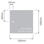AKW Braddan Square Shower Tray with Gravity Waste 1000mm x 1000mm
