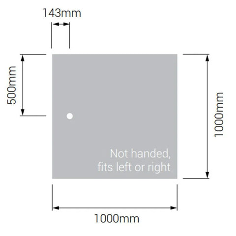AKW Braddan Square Shower Tray with Gravity Waste 1000mm x 1000mm