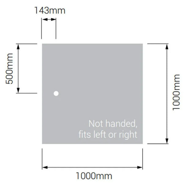 AKW Braddan Square Shower Tray with Gravity Waste 1000mm x 1000mm