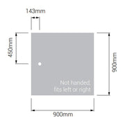 AKW Braddan Square Shower Tray with Gravity Waste 900mm x 900mm