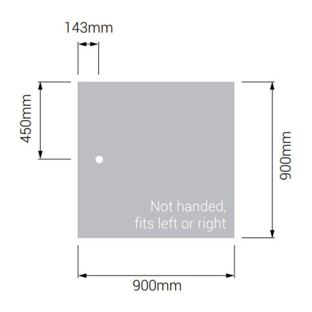 AKW Braddan Square Shower Tray with Gravity Waste 900mm x 900mm