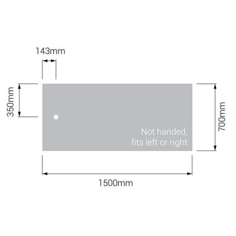 AKW Braddan Rectangular Shower Tray with Gravity Waste 1500mm x 700mm