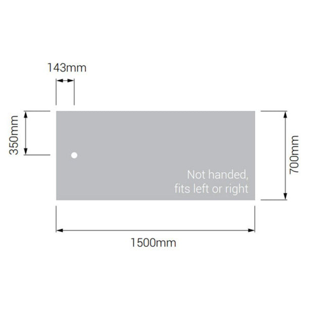 AKW Braddan Rectangular Shower Tray with Gravity Waste 1500mm x 700mm