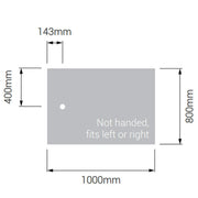 AKW Braddan Rectangular Shower Tray with Gravity Waste 1000mm x 800mm