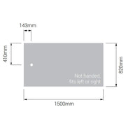 AKW Braddan Rectangular Shower Tray with Gravity Waste 1500mm x 820mm