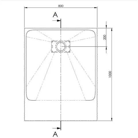 AKW Onyx Rectangular Shower Tray 1000mm x 800mm - Black