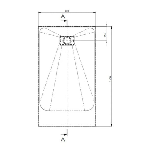 AKW Onyx Rectangular Shower Tray 1400mm x 800mm - Black