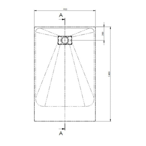 AKW Onyx Rectangular Shower Tray 1400mm x 900mm - Black