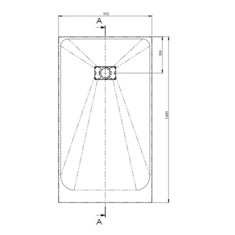 AKW Onyx Rectangular Shower Tray 1600mm x 900mm - Black