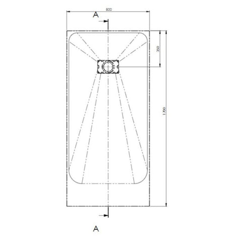 AKW Onyx Rectangular Shower Tray 1700mm x 800mm - Black