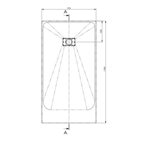 AKW Onyx Rectangular Shower Tray 1700mm x 900mm - Black
