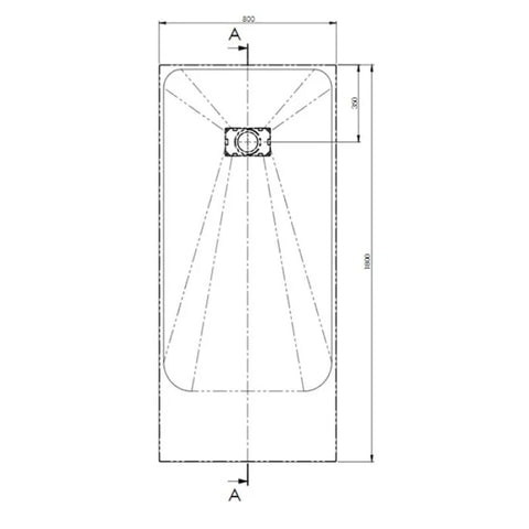 AKW Onyx Rectangular Shower Tray 1800mm x 800mm - Black