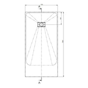 AKW Onyx Rectangular Shower Tray 1800mm x 900mm - Black