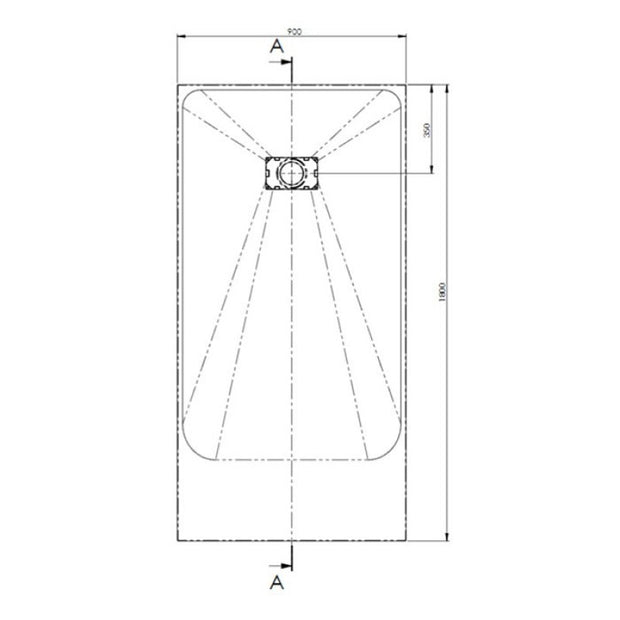 AKW Onyx Rectangular Shower Tray 1800mm x 900mm - Black