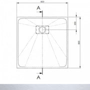 AKW Onyx Square Shower Tray 800mm x 800mm - Black